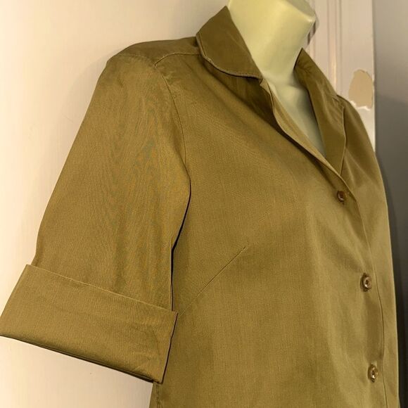 Vintage 60s Jack Winter Chartreuse Green Button Down Short Sleeve Shirt - Picture 5 of 7
